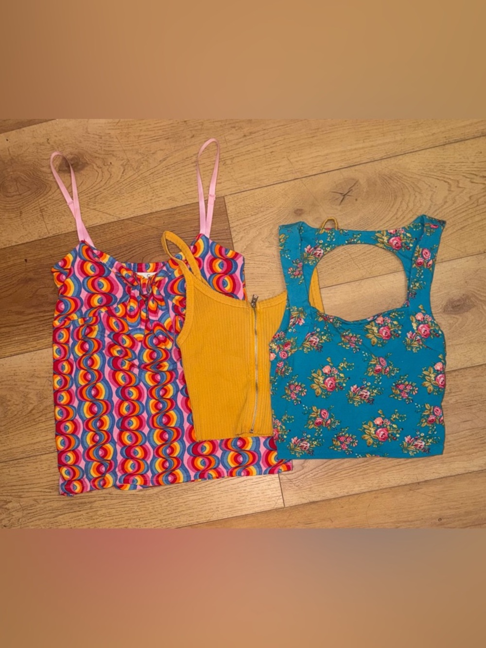 Bundle Of 3 Tops - 1 Spaghetti Strap, 2 Crop Tops